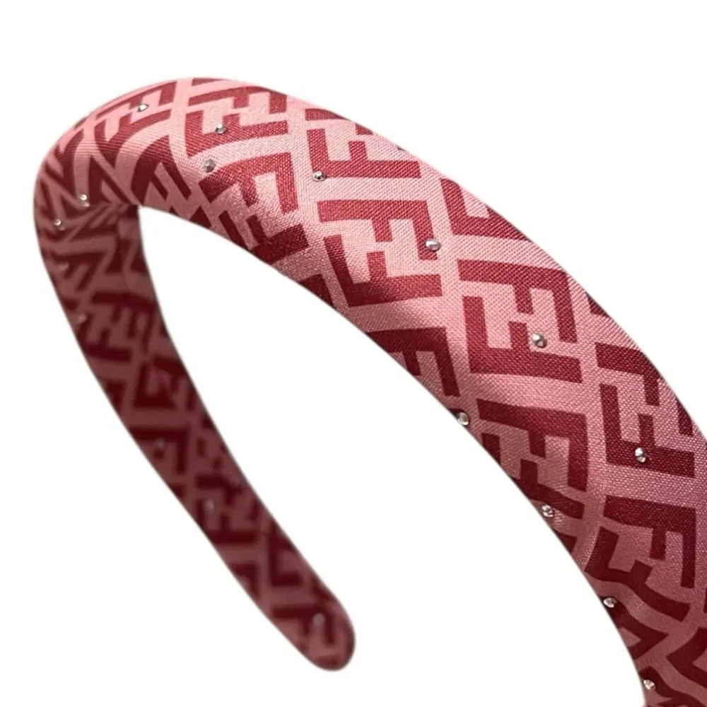 💎2/$30💎 Handmade Upcycled Designer Inspired Pink FF Patterned Headband
